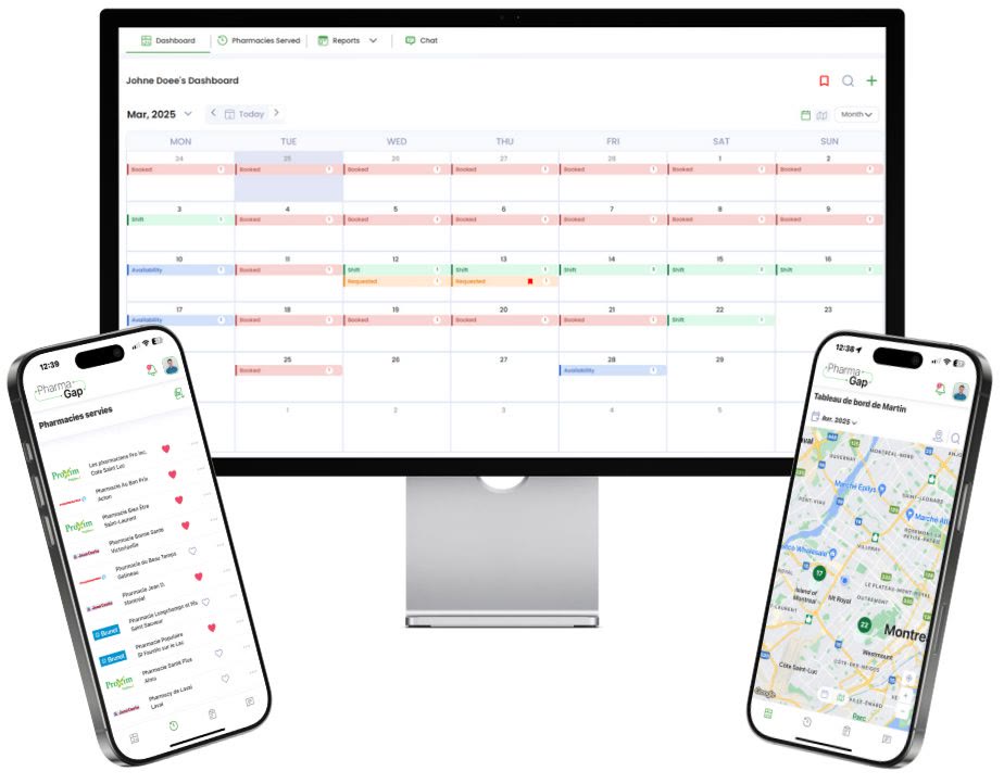 PharmaGap — tableau de bord marketplace et applications mobiles